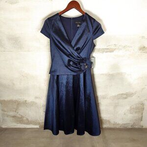 Jessica Howard Women's Cocktail Dress - Peplum Waist, Cap Sleeves, Size 16 Missy